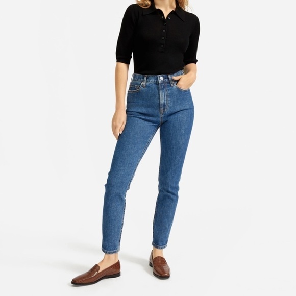 Everlane High Rise Skinny Medium Wash Jeans Size 25 Tall Indie Sleaze Neutral - Picture 1 of 8